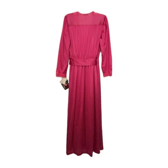 Vtg Lily Of France Rosa Puleo-Szule Peignoir Gown Set Pink M Sheer Lace Monece - Picture 4 of 12